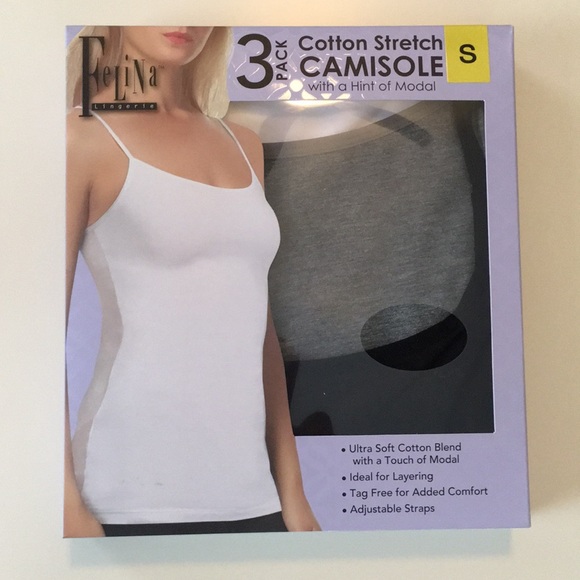 Felina Ladies/’ Cotton Stretch 3-Pack Camisole